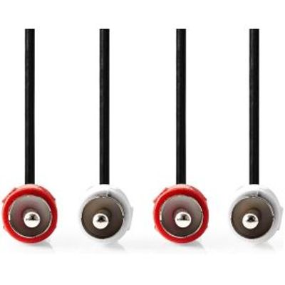 Stereo-Audiokabel | 2x RCA Male | 2x RCA Male | Vernikkeld | 2.00 m | Rond | Zwart | Label