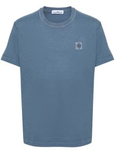 Stone Island t-shirt en coton à patch logo - Bleu