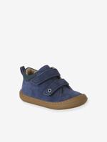 Babyslofjes van zacht leer met antislip blauw
