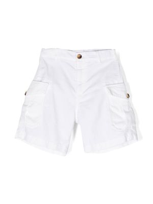 Brunello Cucinelli Kids short en coton à poches cargo - Blanc