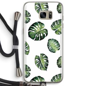 Tropische bladeren: Samsung Galaxy S7 Edge Transparant Hoesje met koord