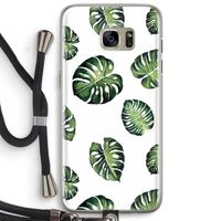 Tropische bladeren: Samsung Galaxy S7 Edge Transparant Hoesje met koord