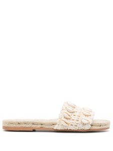 Manebi espadrilles à ornements de coquillages - Blanc