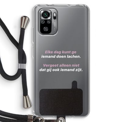 gij zijt ook iemand: Xiaomi Redmi Note 10S Transparant Hoesje met koord