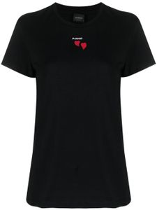 PINKO t-shirt à broderies cœur - Noir