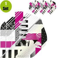 Amazon Abstract Dartflights - Wit - Magenta - thumbnail