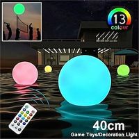 16-kleuren ed zwembad drijvend licht, led gloeiende strandbal 40cm 60cm afstandsbediening waterdicht opblaasbaar drijvend zwembad licht tuin gazon feestlamp Lightinthebox