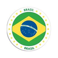 Brazilie vlag sticker - rond 14,8 cm - landen decoratie - versiering