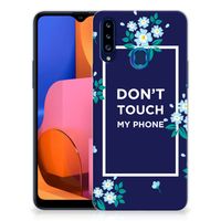 Samsung Galaxy A20s Silicone-hoesje Flowers Blue DTMP