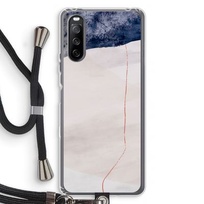 Stone White: Sony Sony Xperia 10 III Transparant Hoesje met koord