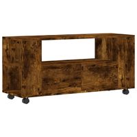 The Living Store Tv meubel - Gerookt eiken - 102 x 34.5 x 43 cm - Duurzaam hout - Veel opbergruimte - thumbnail