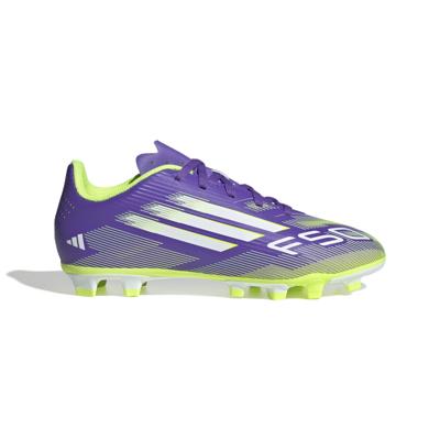 adidas F50 Club Gras / Kunstgras Voetbalschoenen (MG) Kids Paars Wit Neongeel