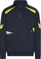 DASSY sweater aratu nachtblauw/fluogeel xs