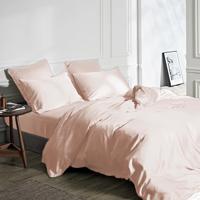 Bamboe Dekbedovertrek Blush Roze-1-persoons (140 x 200/220 cm)