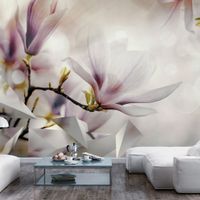 Zelfklevend fotobehang -  Wit Roze Magnolia's  , Premium Print - thumbnail