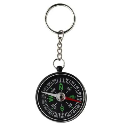 Sleutelhanger met zwart kompas - Dia 4 cm - Voordelige uitdeel cadeautjes - geschenken