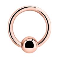 Ball closure ring Met roségoud verguld chirurgisch staal Piercingringen