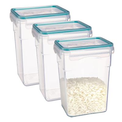 5Five Vershoudbakje met deksel - 3x - kunststof - luchtdicht - 13 x 10 x 18 cm - 1400 ml