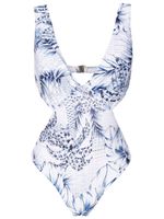 Lygia & Nanny maillot de bain à imprimé palmier - Bleu