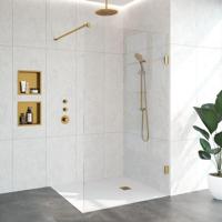 BRAUER Void inloopdouche helder glas 120x200 incl. glascoating PVD goud geborsteld GS-VOI1H120200GG