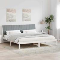 Bedframe met hoofdeinde Wit 200 x 200 cm Massief grenenhout