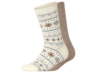 esmara 2 Paar dames thermosokken (Crème/beige, 39-42)