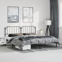 Bedframe met hoofdbord metaal zwart 183x213 cm