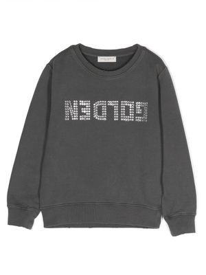 Golden Goose Kids sweat à logo orné de cristaux - Gris