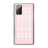 Hotline bling pink: Samsung Galaxy Note 20 / Note 20 5G Transparant Hoesje