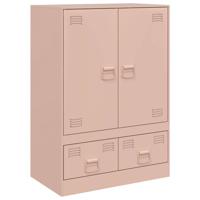 vidaXL Hoge kast 67x39x95 cm staal roze - thumbnail
