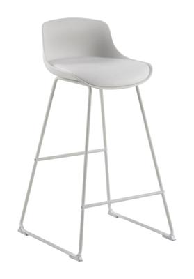 Bendt Barkruk 'Pelle' Kunststof, kleur Wit (zithoogte 76cm)