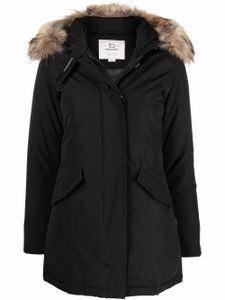 Woolrich parka à capuche bordée de fourrure - Noir