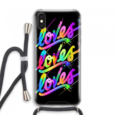 Loves: iPhone XS Max Transparant Hoesje met koord