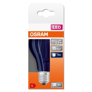 OSRAM 4058075434004 LED-lamp Energielabel G (A - G) E27 Peer 2.5 W = 4 W Blauw (Ø x l) 60 mm x 105 mm 1 stuk(s)