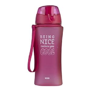 Drinkfles/waterfles Bidon - 480 ml - roze - Sportfles - Herbruikbaar - Kunststof