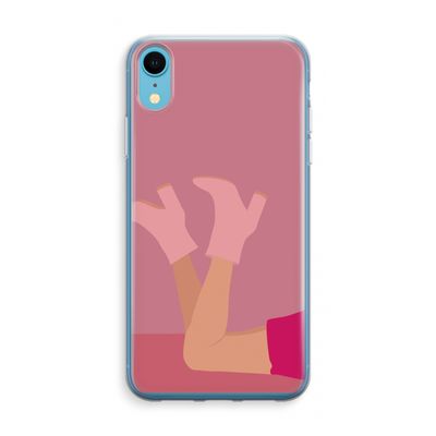Pink boots: iPhone XR Transparant Hoesje