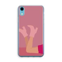 Pink boots: iPhone XR Transparant Hoesje