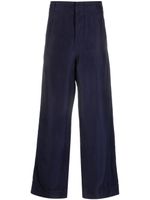 Giorgio Armani pantalon ample en lin mélangés - Bleu