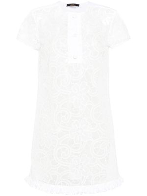 TWINSET robe courte à fleurs brodées - Blanc