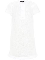 TWINSET robe courte à fleurs brodées - Blanc