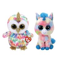Ty - Knuffel - Beanie Buddy - Enchanted Owl & Blitz Unicorn - thumbnail