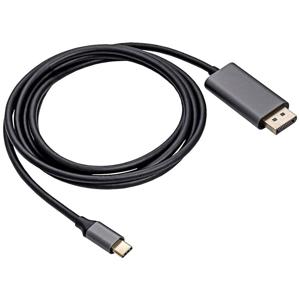 Akyga AK-AV-16 USB-C-kabel Aansluitkabel USB-C stekker, DisplayPort-stekker 1.80 m Zwart