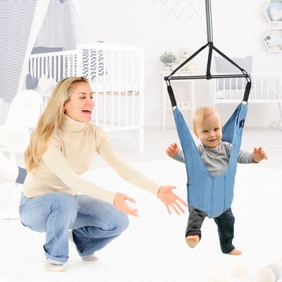 Deurspringer voor Baby's van 6-12 Maanden Hangend Springzitje met Verstelbare Ketting 29-93 cm Maximale Belasting 12KG Blauw Deurspringer voor Baby's van 6-12 Maanden Hangend Springzitje met Verstelbare Ketting 29-93 cm Maximale Belasting 12KG Blauw