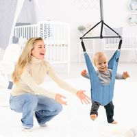 Deurspringer voor Baby's van 6-12 Maanden Hangend Springzitje met Verstelbare Ketting 29-93 cm Maximale Belasting 12KG Blauw - thumbnail