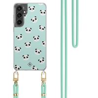 Samsung Galaxy S24 FE hoesje met mint koord - Panda print