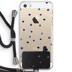 Blauwe stippen: iPhone 5 / 5S / SE Transparant Hoesje met koord