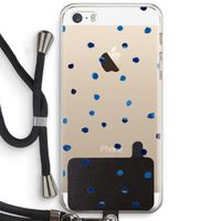 Blauwe stippen: iPhone 5 / 5S / SE Transparant Hoesje met koord