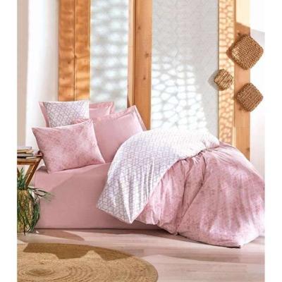 Beddengoedset - 1 dekbedovertrek 220 x 240 cm + 2 kussenslopen 60 x 60 cm - 100% katoen - Roze