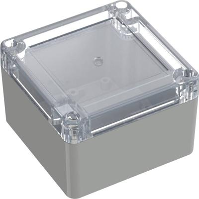 TRU COMPONENTS 6U07090906437 TC-13865068 Industriële behuizing 90 x 90 x 60 ABS, Polycarbonaat Lichtgrijs, Transparant 1 stuk(s)