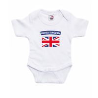 United Kingdom romper met vlag Verenigd Koninkrijk wit voor babys - thumbnail